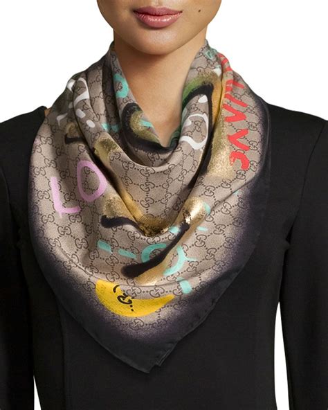 gucci silk scarves on sale|gucci scarf women silk.